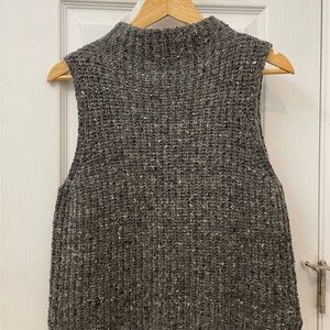 Madewell Oversized Mockneck Sleeveless Sweater, Wool Blend, Small